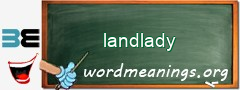 WordMeaning blackboard for landlady